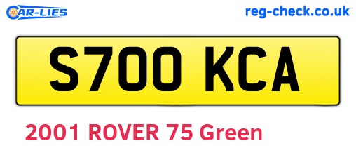 S700KCA are the vehicle registration plates.
