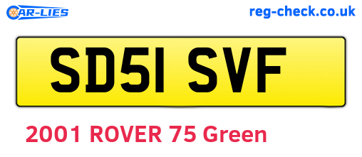 SD51SVF are the vehicle registration plates.