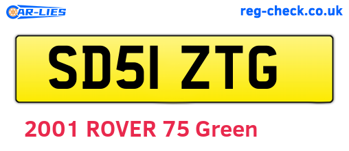 SD51ZTG are the vehicle registration plates.