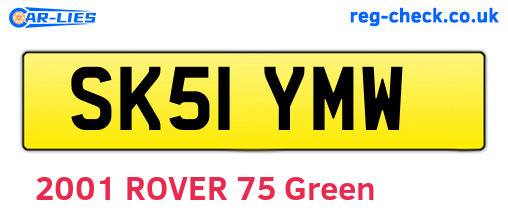 SK51YMW are the vehicle registration plates.