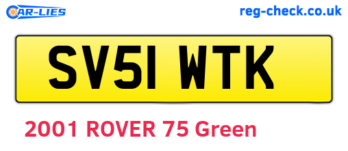 SV51WTK are the vehicle registration plates.