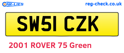 SW51CZK are the vehicle registration plates.