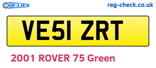 VE51ZRT are the vehicle registration plates.