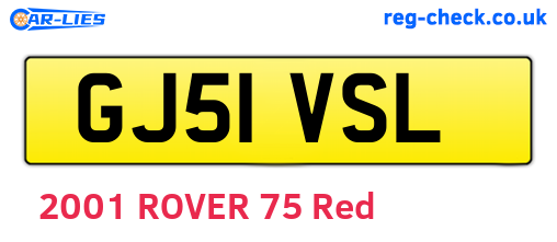 GJ51VSL are the vehicle registration plates.