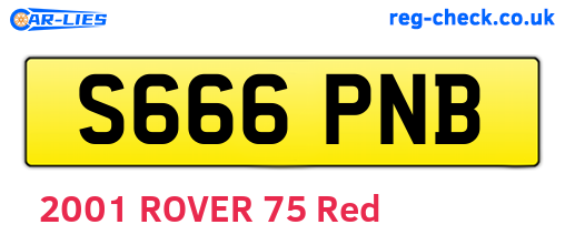 S666PNB are the vehicle registration plates.
