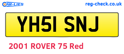 YH51SNJ are the vehicle registration plates.