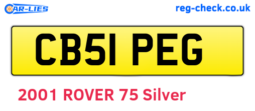 CB51PEG are the vehicle registration plates.
