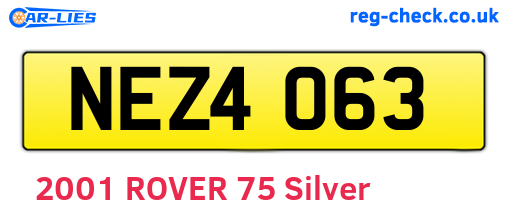 NEZ4063 are the vehicle registration plates.