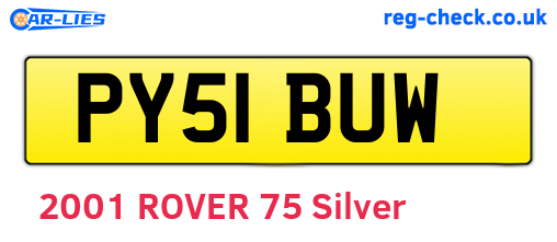 PY51BUW are the vehicle registration plates.