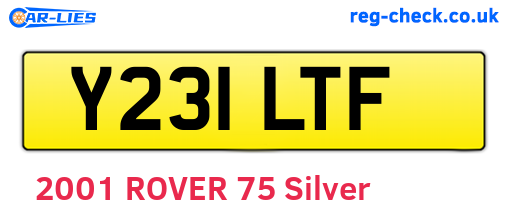 Y231LTF are the vehicle registration plates.