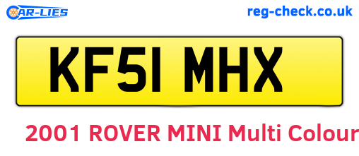 KF51MHX are the vehicle registration plates.