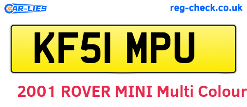 KF51MPU are the vehicle registration plates.