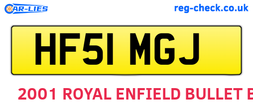 HF51MGJ are the vehicle registration plates.