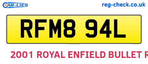 RFM894L are the vehicle registration plates.