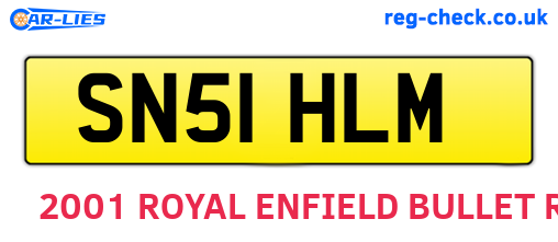 SN51HLM are the vehicle registration plates.