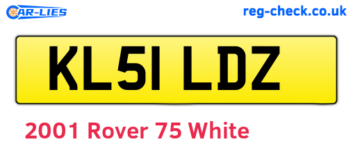 White 2001 Rover 75 (KL51LDZ)