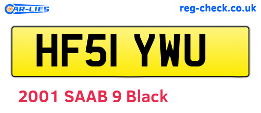 HF51YWU are the vehicle registration plates.