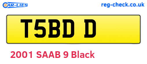 T5BDD are the vehicle registration plates.