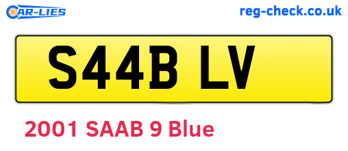 S44BLV are the vehicle registration plates.