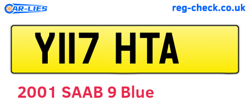 Y117HTA are the vehicle registration plates.