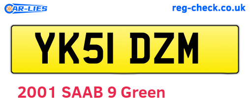 YK51DZM are the vehicle registration plates.
