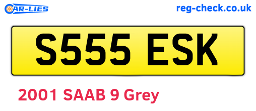 S555ESK are the vehicle registration plates.