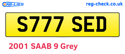 S777SED are the vehicle registration plates.