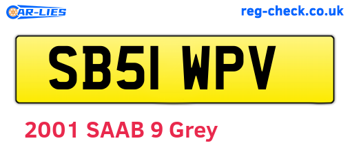 SB51WPV are the vehicle registration plates.