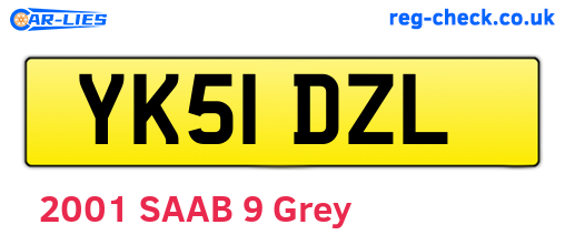 YK51DZL are the vehicle registration plates.