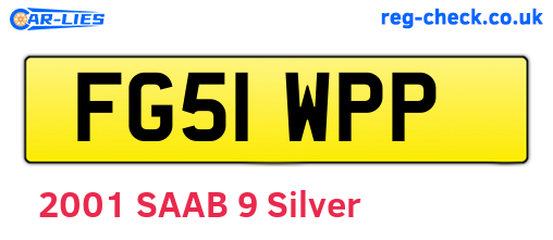 FG51WPP are the vehicle registration plates.
