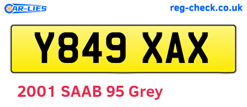 Y849XAX are the vehicle registration plates.