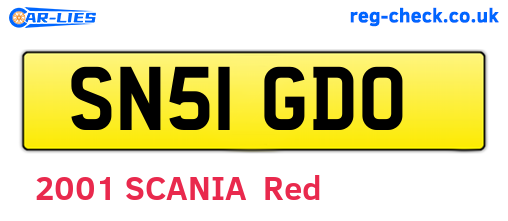 SN51GDO are the vehicle registration plates.