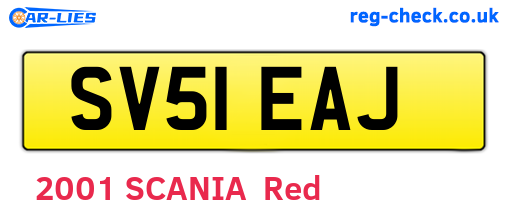 SV51EAJ are the vehicle registration plates.