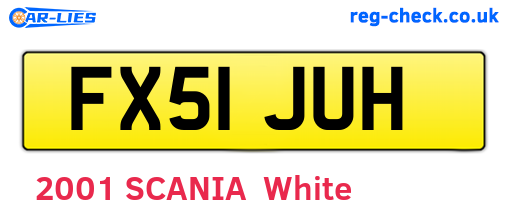 FX51JUH are the vehicle registration plates.