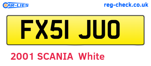 FX51JUO are the vehicle registration plates.