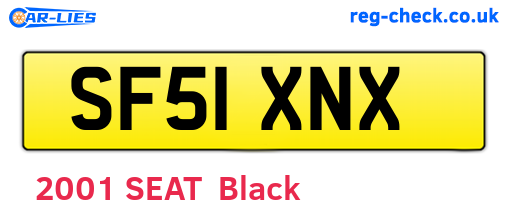 SF51XNX are the vehicle registration plates.