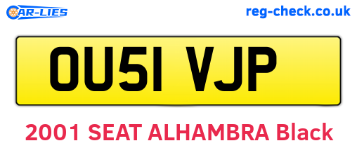OU51VJP are the vehicle registration plates.