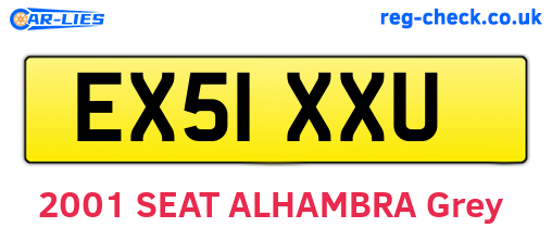 EX51XXU are the vehicle registration plates.
