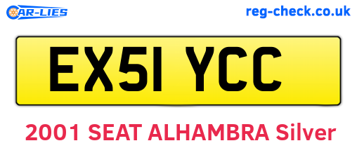 EX51YCC are the vehicle registration plates.