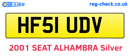 HF51UDV are the vehicle registration plates.