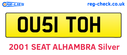 OU51TOH are the vehicle registration plates.