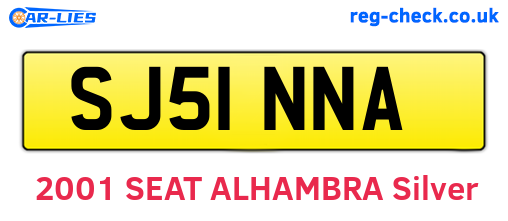 SJ51NNA are the vehicle registration plates.