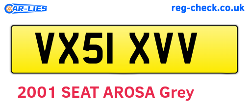 VX51XVV are the vehicle registration plates.