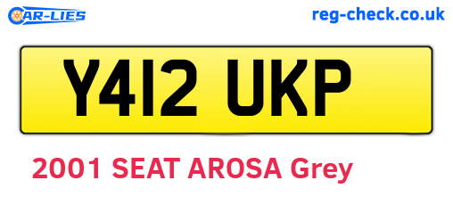 Y412UKP are the vehicle registration plates.