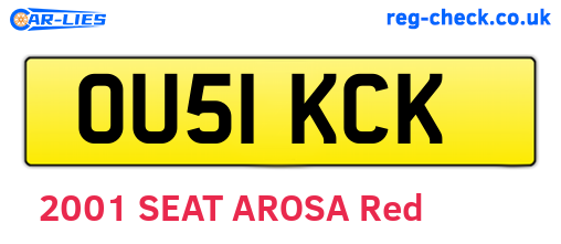 OU51KCK are the vehicle registration plates.