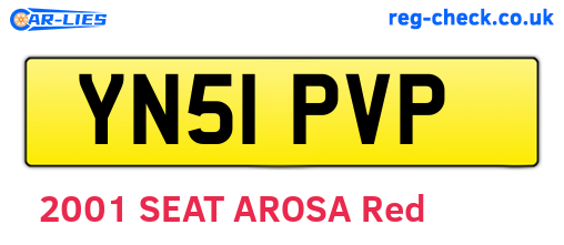 YN51PVP are the vehicle registration plates.