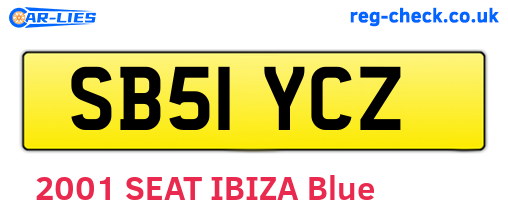 SB51YCZ are the vehicle registration plates.