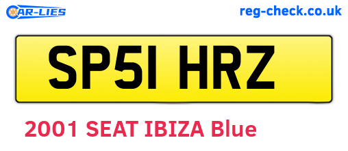 SP51HRZ are the vehicle registration plates.