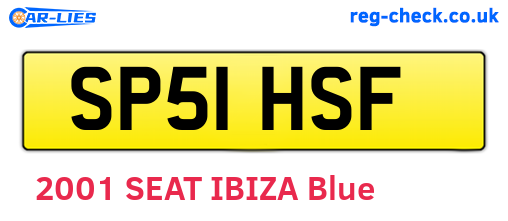 SP51HSF are the vehicle registration plates.