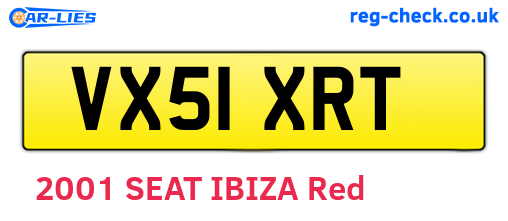 VX51XRT are the vehicle registration plates.